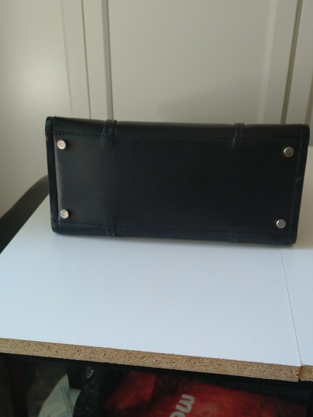 Kate Spade Black Structured Leather Bag with Bright Pink Trim - Picture 5 of 15